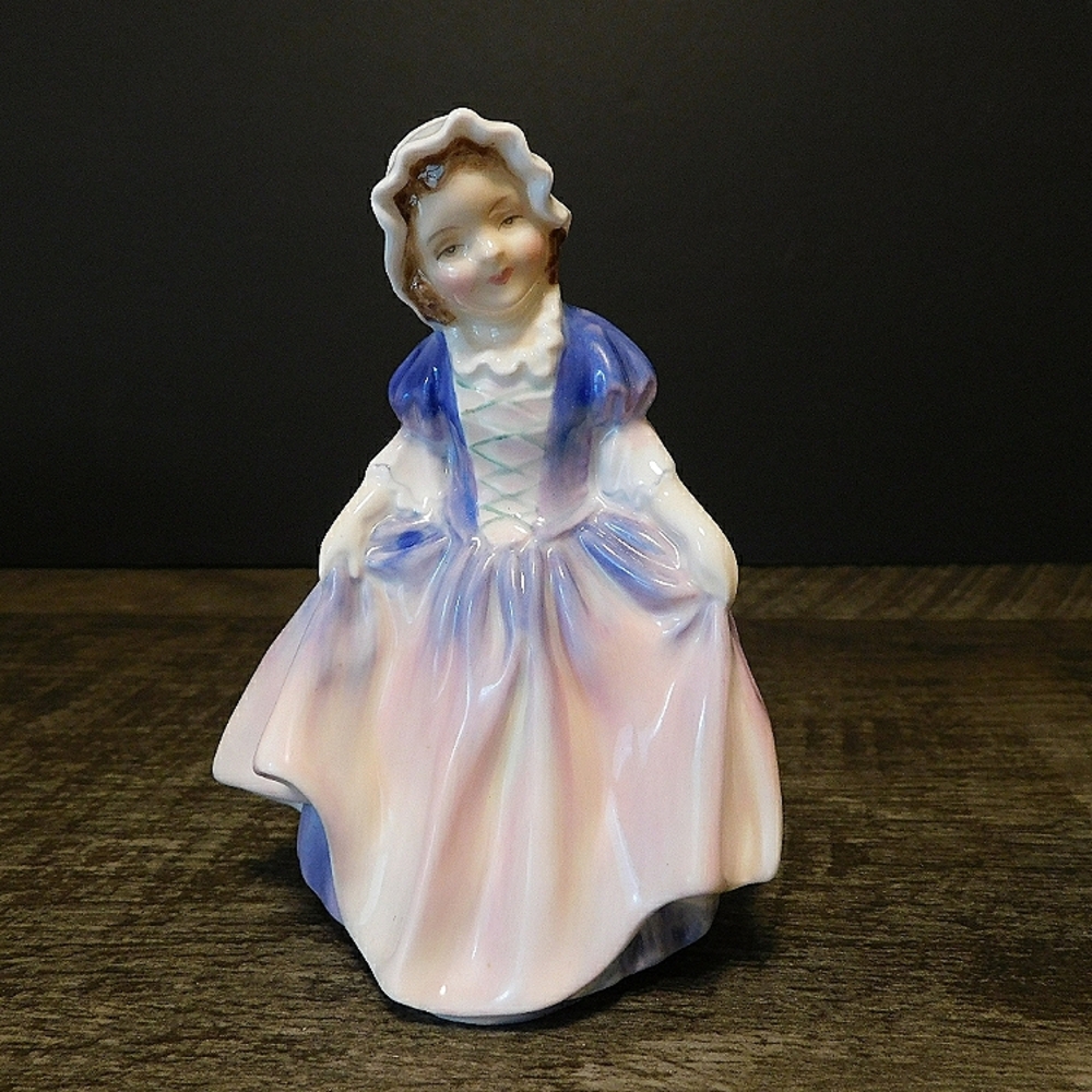 Royal Doulton Dinky Do Girl Charming Porcelain Figurine in Blue and Pink 1935